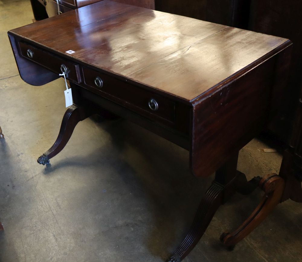 A Regency style mahogany sofa table, width 100cm